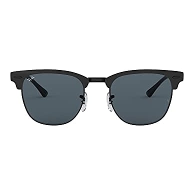 Ray-Ban Clubmaster Metal Matte Black on Black Blue 0RB3716-186R551