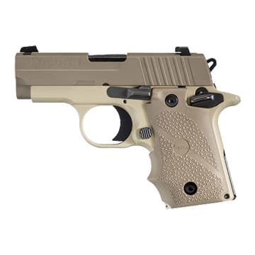 DESERT, Desert Tan Finish, SLITE Night Sights, Hogue Rubber Grips, AMBI SAFETY, X-Grip 7rd Mag 238-380-DES-AMBI