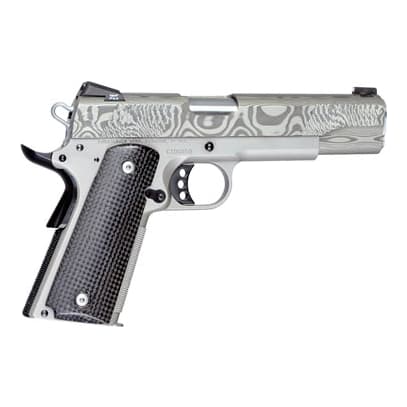 Christensen Arms Government Lite 5in-Classic 45ACP Titanium Frame-Damascus Slide-Carbon Grip