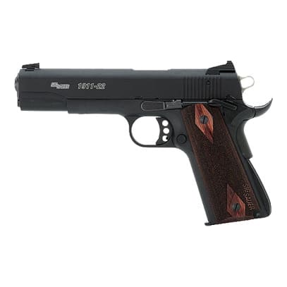 Black Finish, Low Profile Contrast Sights, Rosewood Grips 1911-22-B