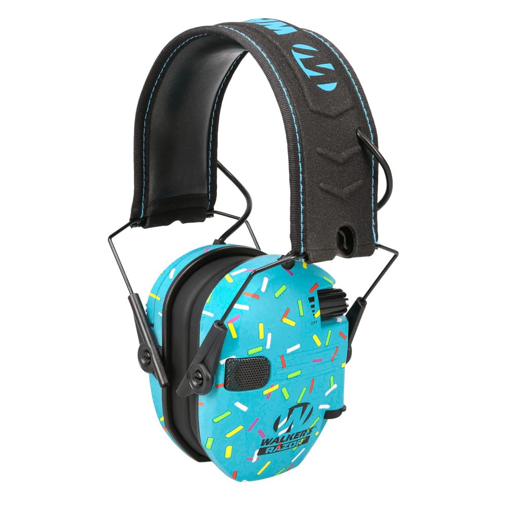 Walker's Razor Slim Electronic Muff Blue Sprinkles Electronic Ear Ear Muffs GWP-RSEM-SPRNKBL