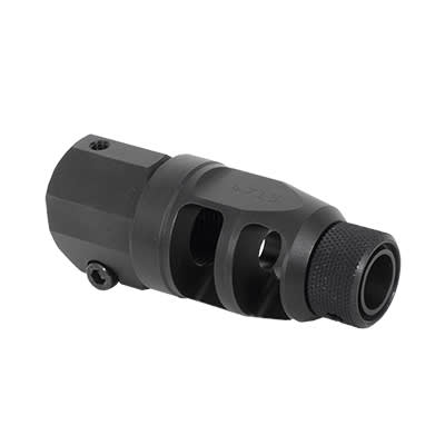 Accuracy International 30 cal / 338 Tactical Muzzle Brake assembly with clamp screw, thread protector and cover. MPN 26804