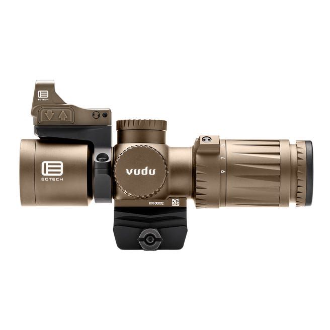 EOTech Vudu Package Kit Containing 3-9x32mm SFP MR5 Reticle (MRAD) Ultra-Short Riflescope, Integrated Mount, &amp; EFLX w/Mount VDU3-9PKG1TAN