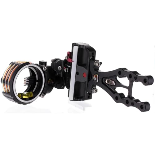 AXCEL Archery LANDSLYDE Slider Non-Dampened w/AccuStat II Scope Micro 5-Pins .019 Fiber Black Bow Sight ALND-N519-4BK