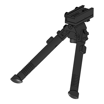 TRT Tactical Bipod, +/- 25 cant, +/- 30 swivel, rubber feet BP-S-FM-R BP-S-FM-R