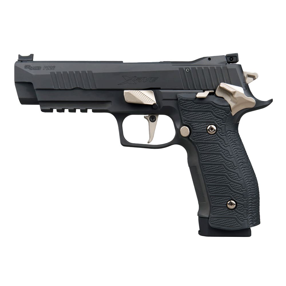 Sig Sauer P226 XFIVE Nightmare 9mm 5" Bbl SAO Custom Hogue G10 Grips Black Pistol w/(3) 10rd Steel Mags 226X5-9-NMR-SAO-10