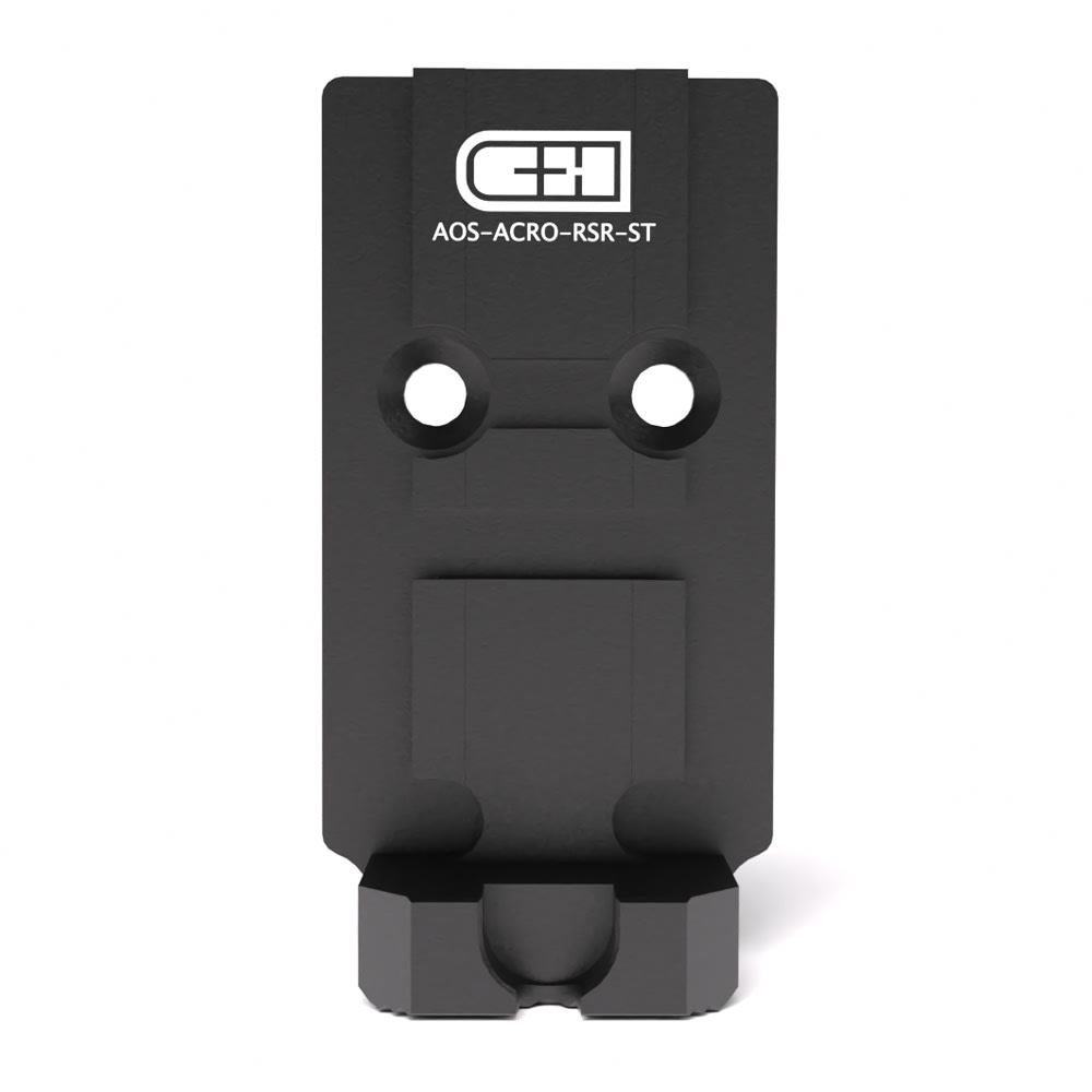 C&amp;H Precision Agency Optic System Cut Steel Plate For Aimpoint Acro w/ Integrated Rear Sight AOS-ACRO-XL-RSR-ST