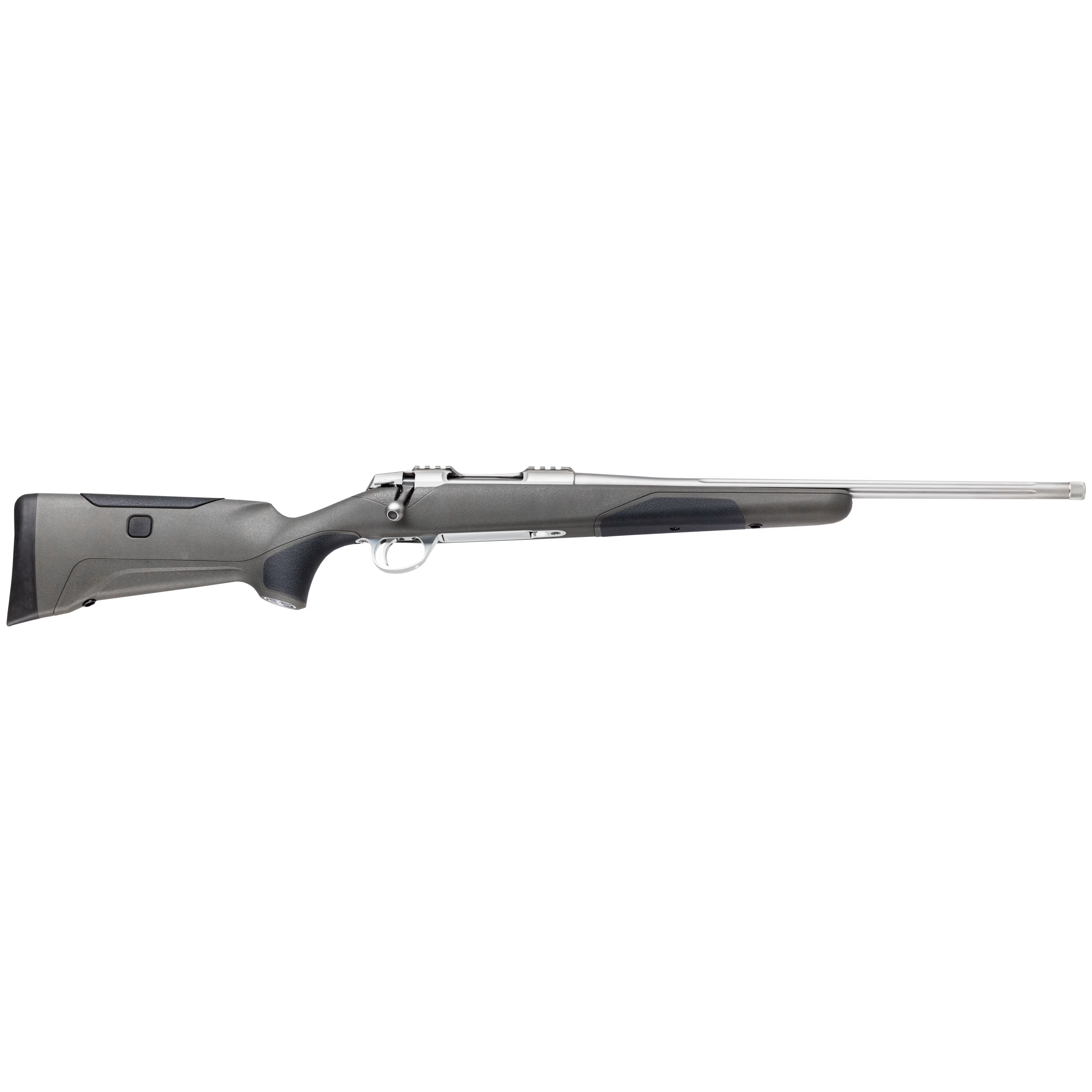 Sako 90 Finnlight Stainless Steel 6.5 CM No Sights 20 Fluted BBL 1:8 5/8x24 TPI RH Std Trig 5RD Composite / Black J05276