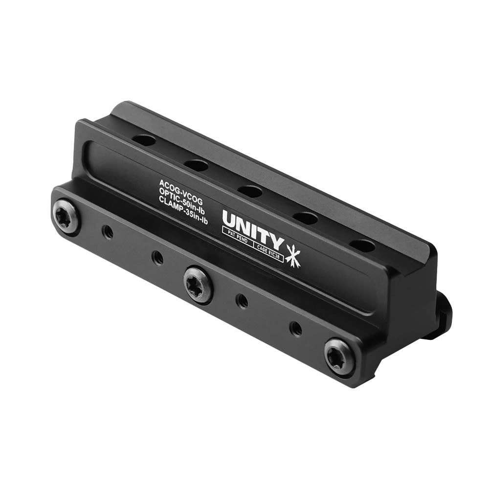 Unity Tactical FAST Cog Series Mount for most ACOG / VCOG Footprint Optics, Compatible w/ FAST Offset Optic Base, Black FST-COGB