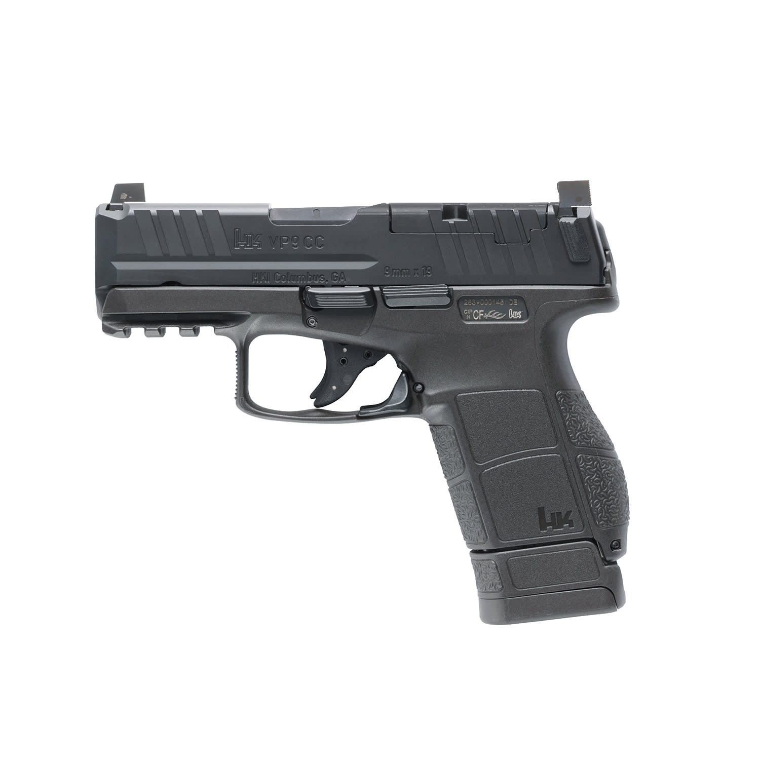 Heckler &amp; Koch VP9CC Micro Compact 9mm 3.13" Bbl Striker Optics Ready 10/12rd Cap Pistol w/(1) 10rd &amp; (1) 12rd Mag 81001173