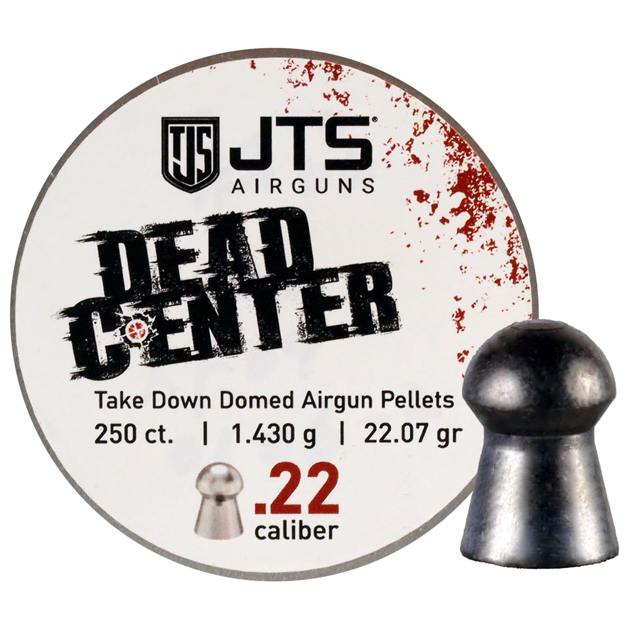JTS Dead Center Precision .22 Cal 1.218g (18.08gr) Wadcutter Pellets (250 ct) Bulk Package JAC111