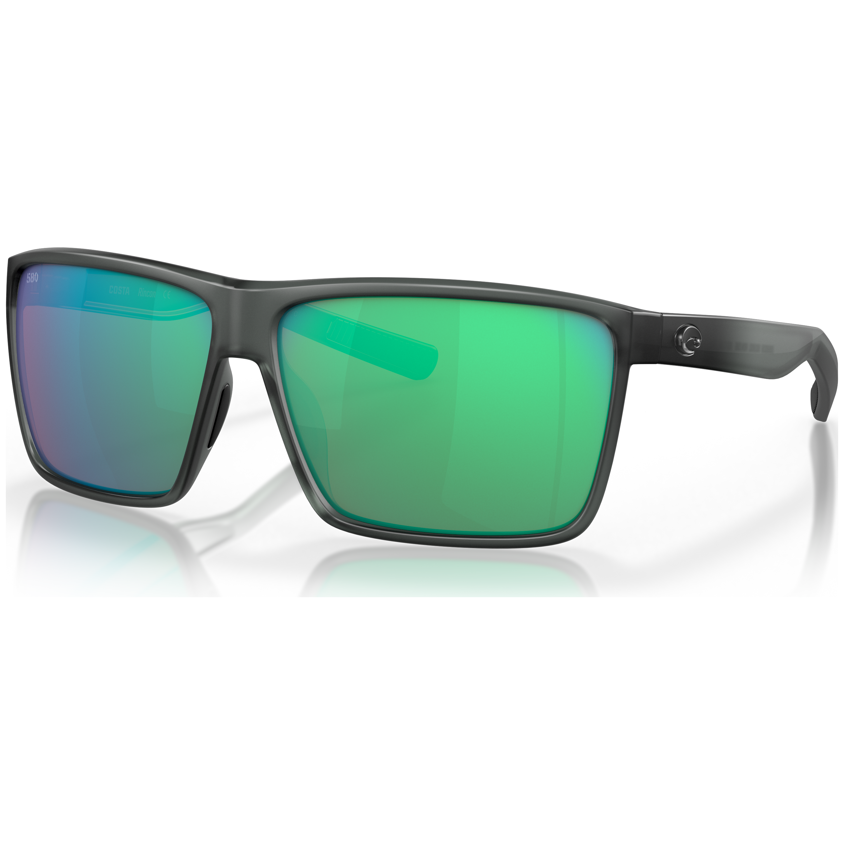 Costa Rincon Matte Smoke Crystal Frame Sunglasses w/ Green Mirror 580G Lenses RIN-156-OGMGLP
