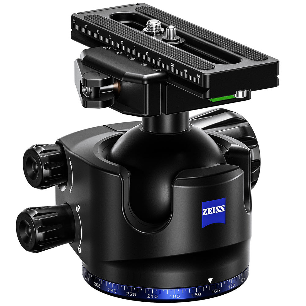 Zeiss L-55 Low-Profile 55mm 90 Degrees of Angle Adjustments w/Multiple Controls Ballhead for Pro Series Tripods 2708-889