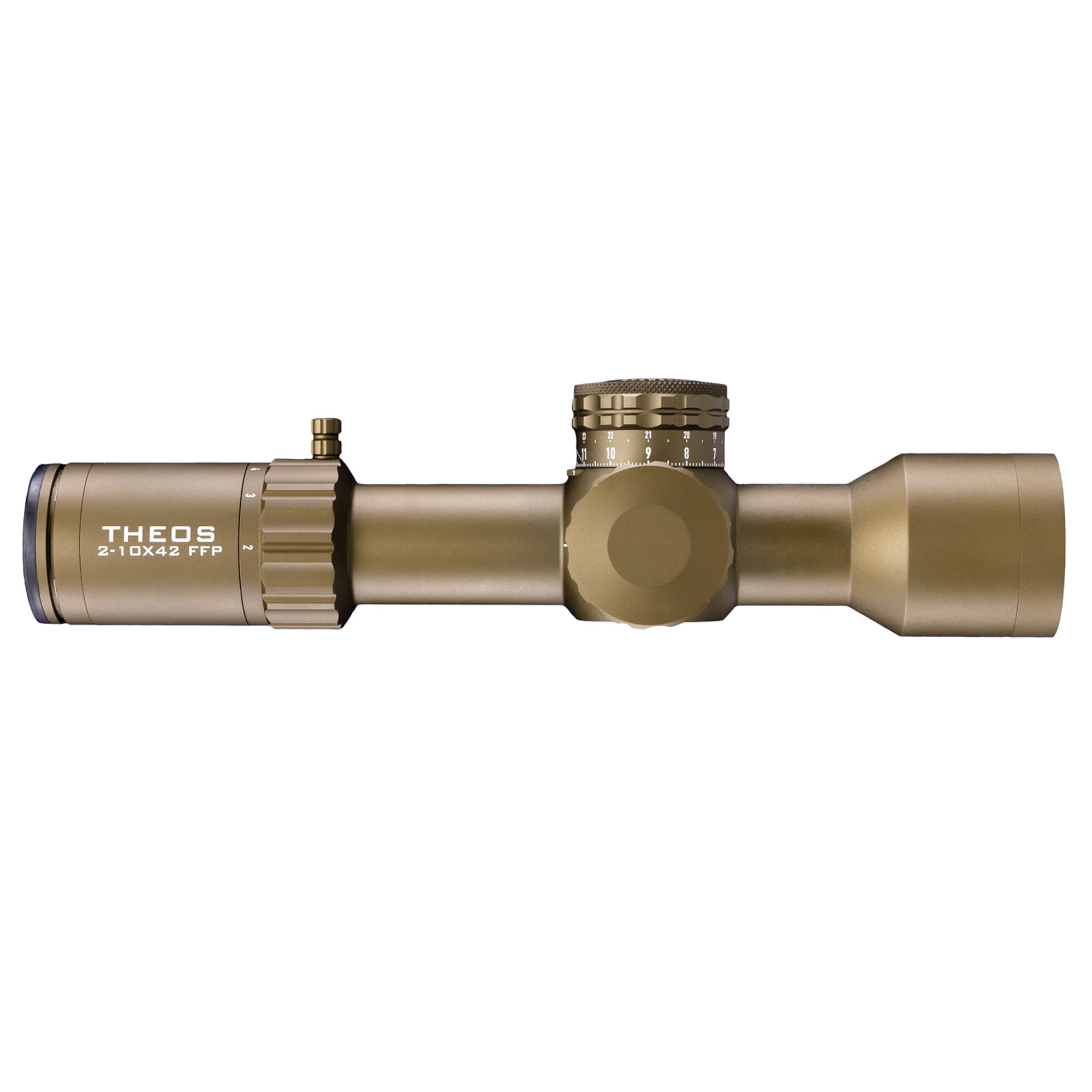 Element Optics Theos 2-10x42 FFP MRAD MPR-1D FDE 34mm Tube 28.9oz Diffractrive Illuminated Weather Resistant Shock Proof Zero Stop RevTrak 50064