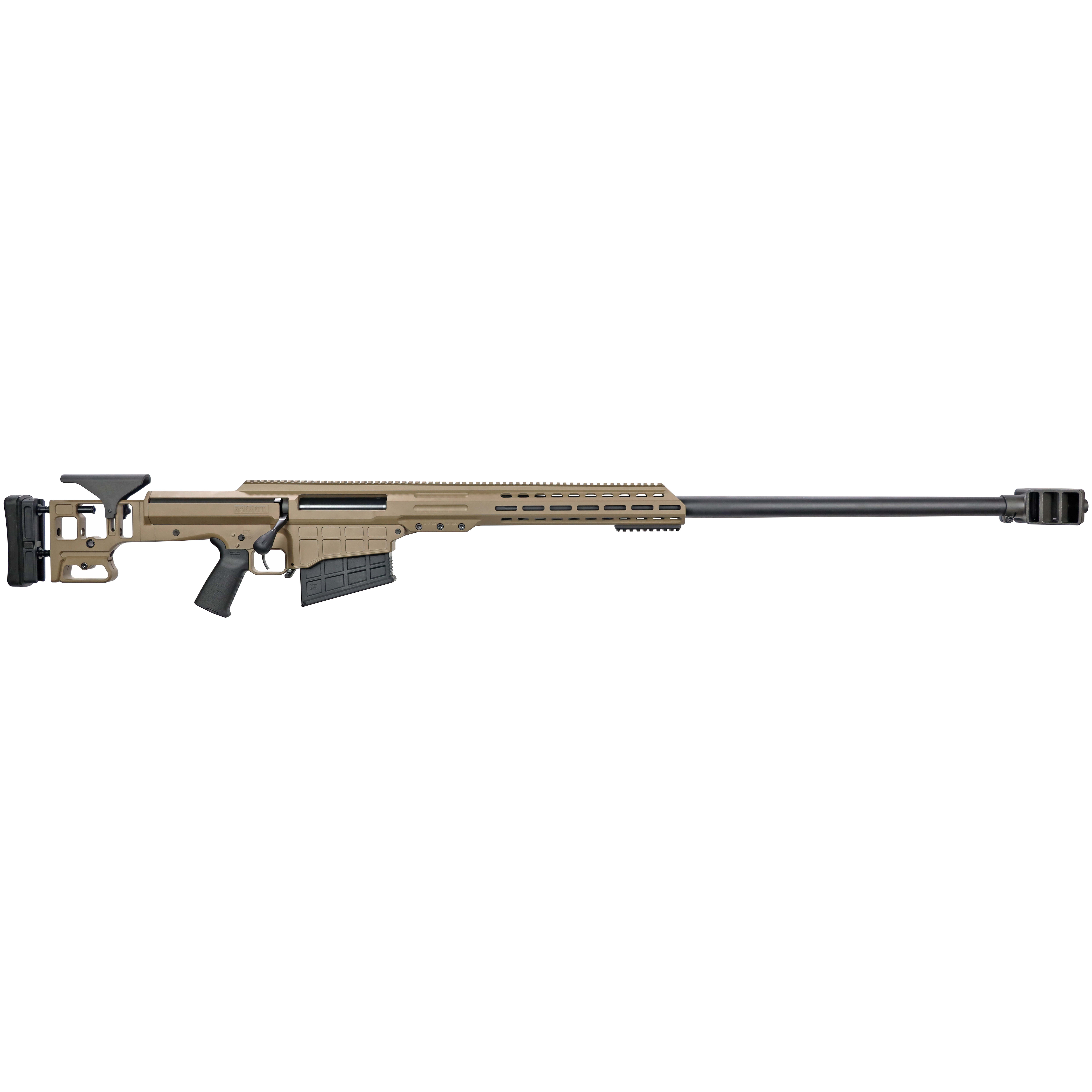 Barrett MRADELR 416 Barrett FDE 30" Heavy Bbl w/ QDL Muzzle Brake 1:12" Rifle w/ 2 5 Rnd Mags, Bag Rider, 1 Acc. Rail, and Pelican Hard Case 19985