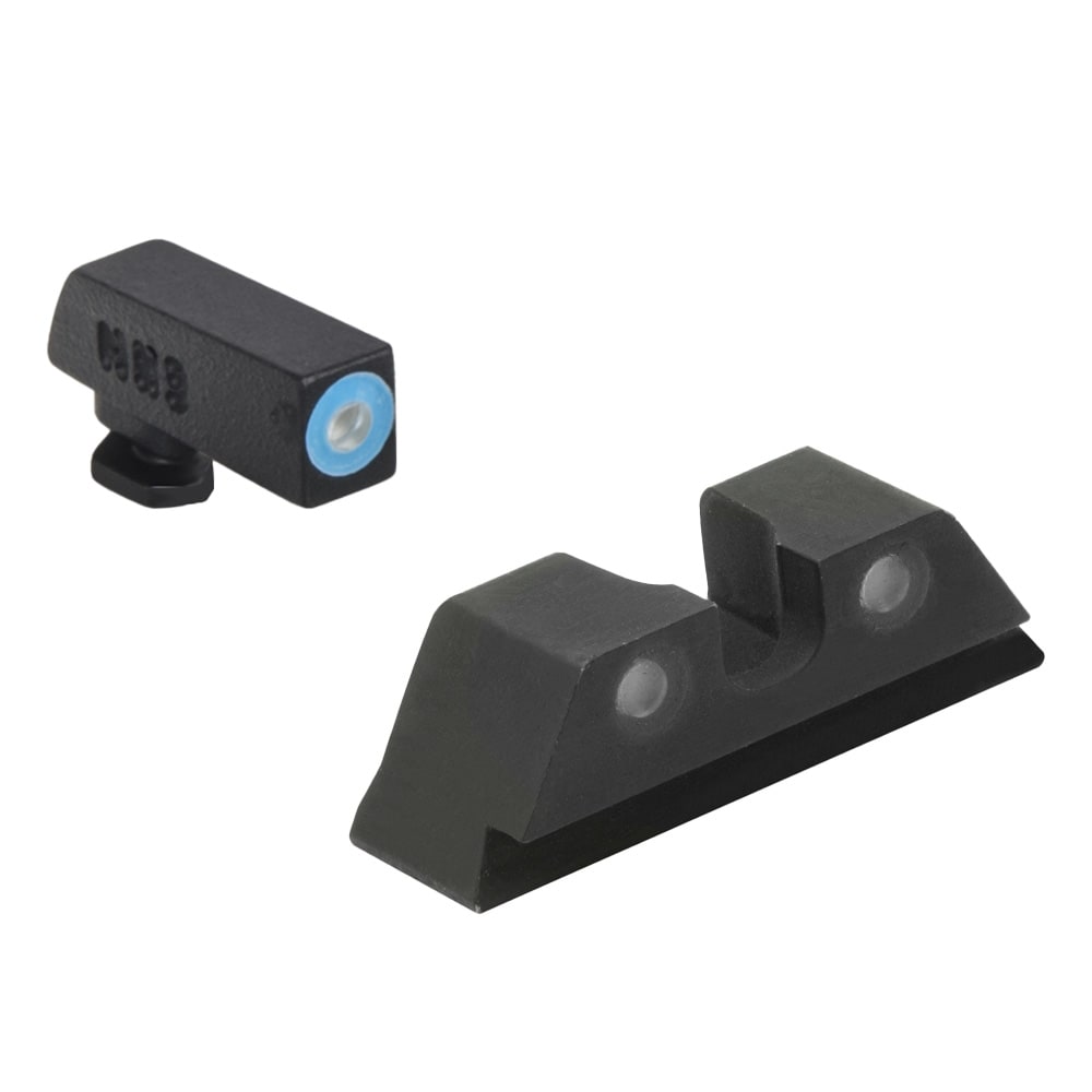 Meprolight USA Hyper-Bright Plus Green Tritium Front &amp; Rear Glock Standard Frame Blue Ring Sights 402243141