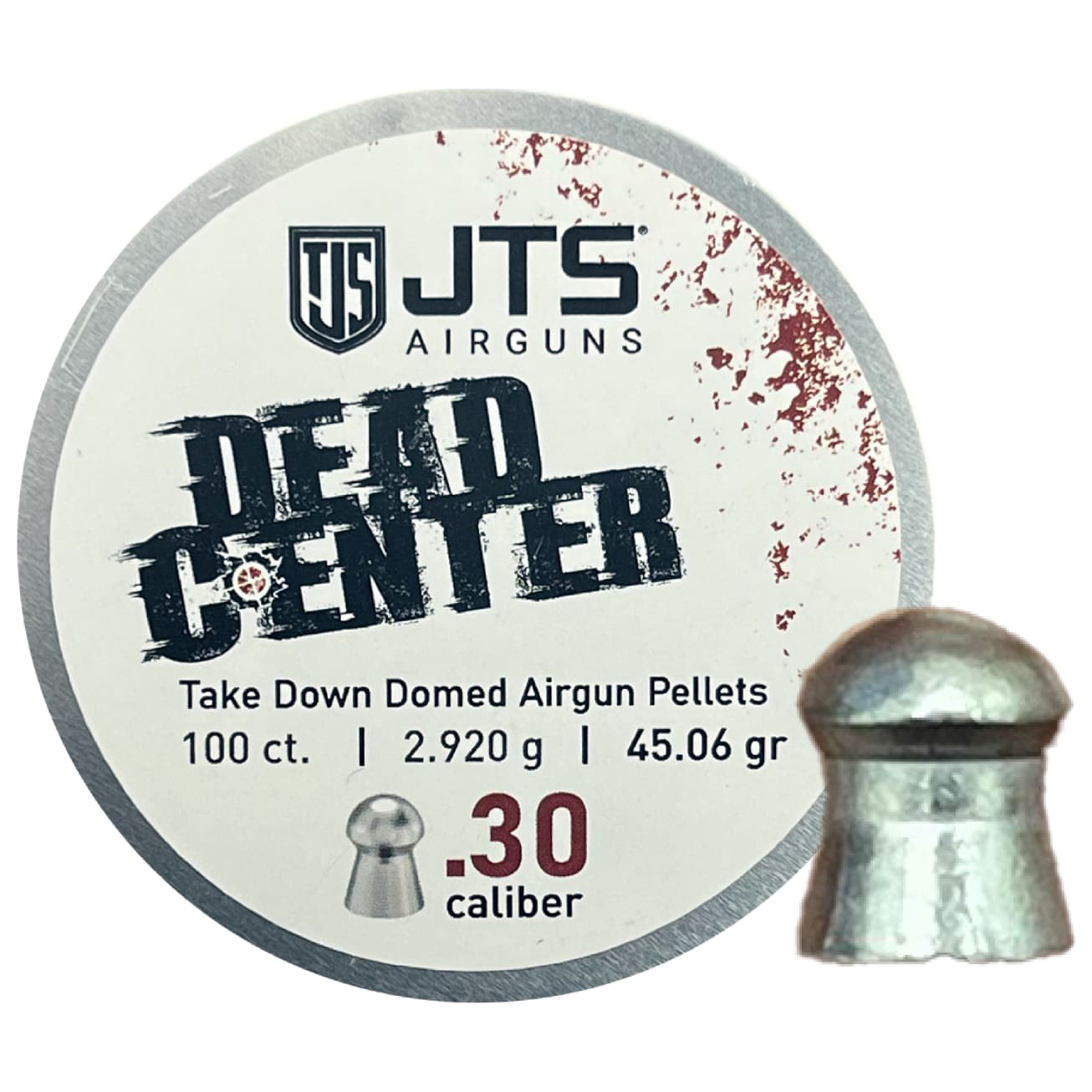 JTS Dead Center Precision .30 Cal 2.920g (45.06gr) Domed Pellets (100 ct) Bulk Package JAC117