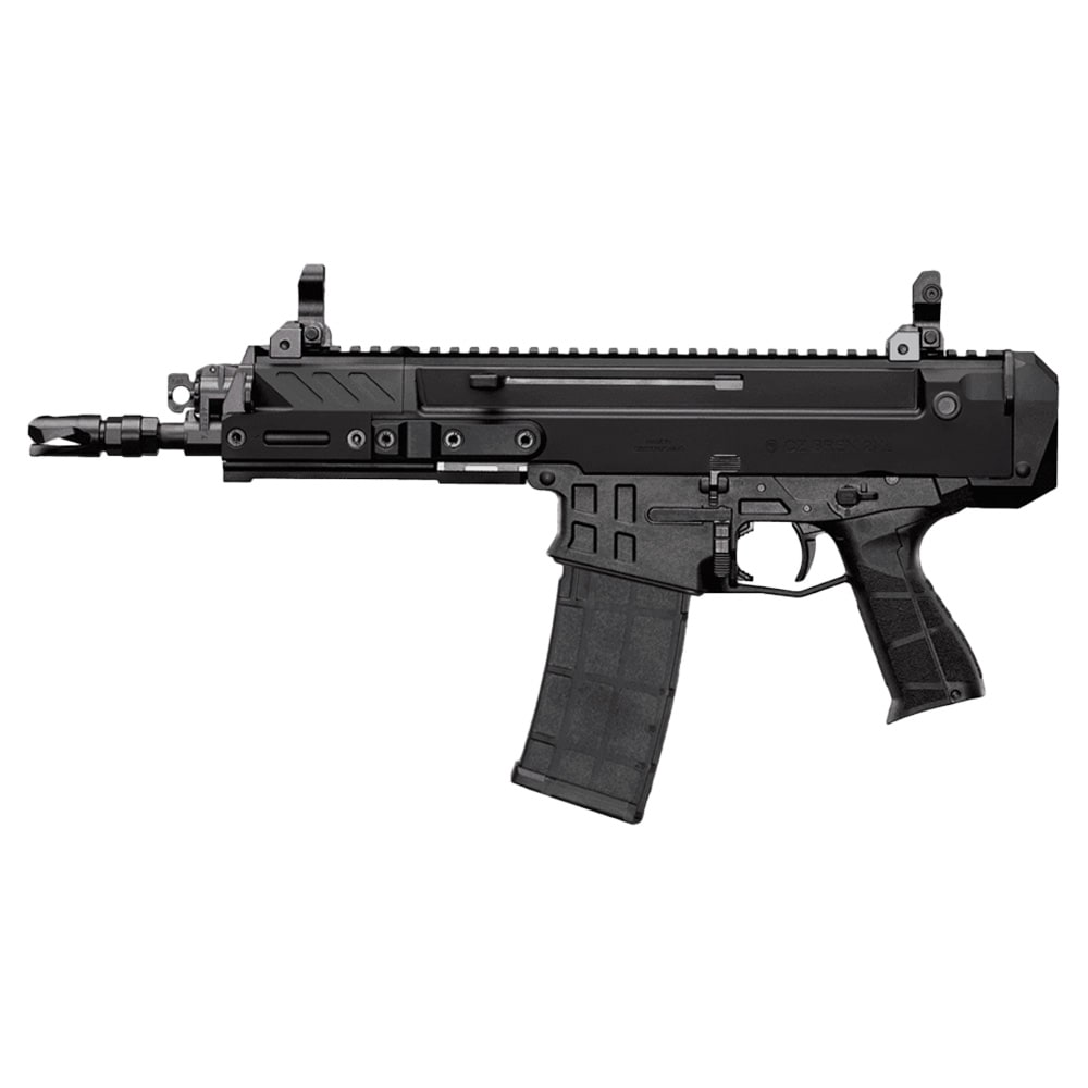CZ Bren 2 MS 5.56x45 30rd 8" 1/2x28 Bbl Pistol w/Ambi Mag Release/Manual Safety, Iron Flip-Up Sights, SB Tactical Brace 91454
