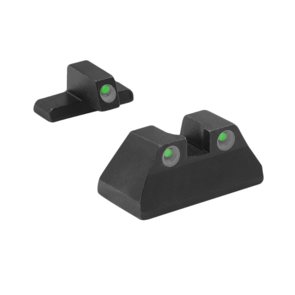 Meprolight Tru-Dot H&K 9mm/.40SW/.45ACP USP FS Fixed Green Rear/Front Tritium Illum Pistol Sight Set 0115163101