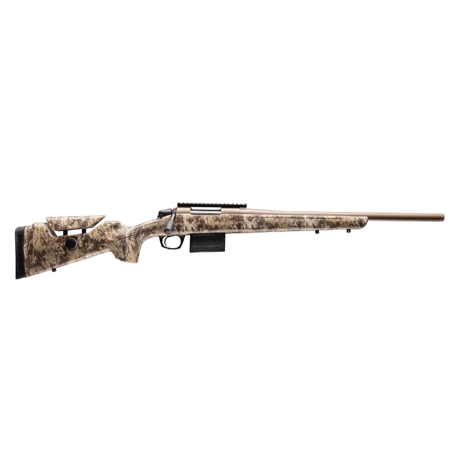 CVA Centerfire Cascade Varmint Hunter 6.5cm 20" 1:8" 5/8x24 Bbl FDE/Kryptek Highlander Rifle w/Thread Protector &amp; 20 MOA Pic Rail CR4059