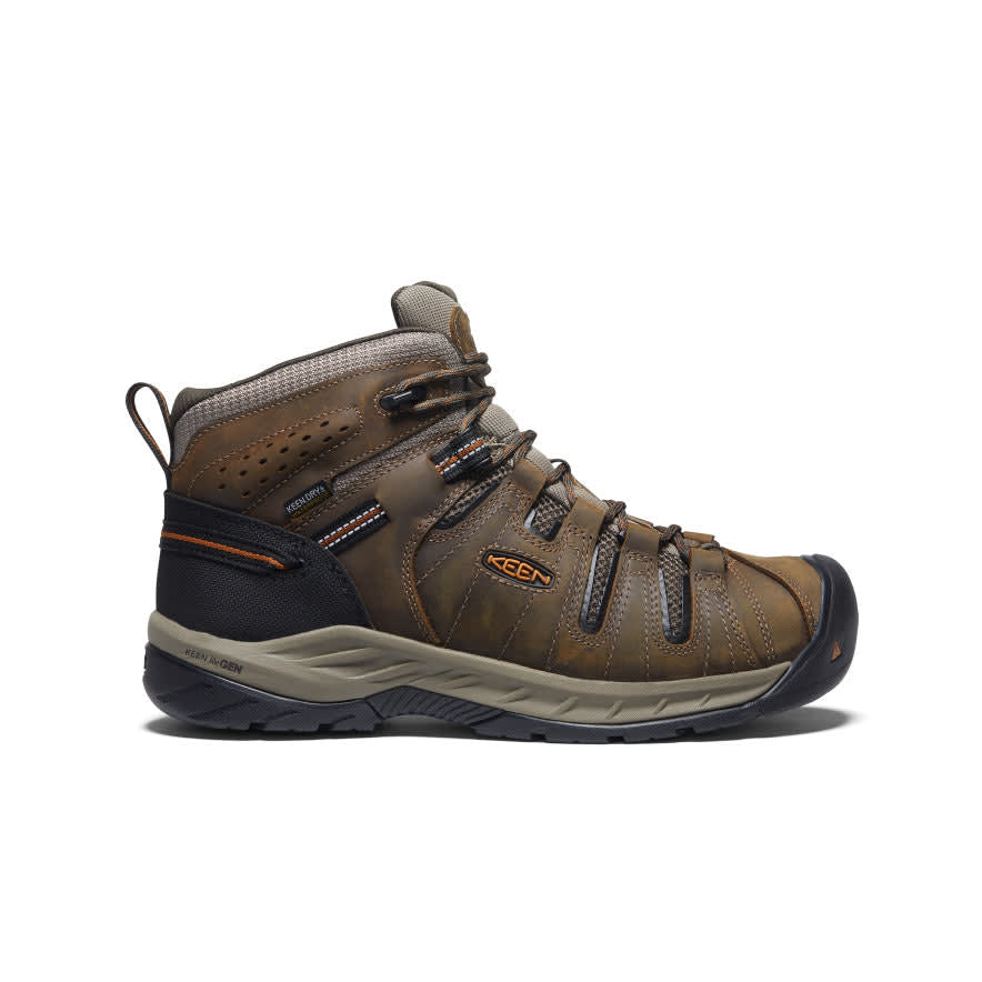 Keen Indus-Trail Flint II Mid WP Soft Toe Men's Black Olive/Brindle 9 EE 1025613-9EE