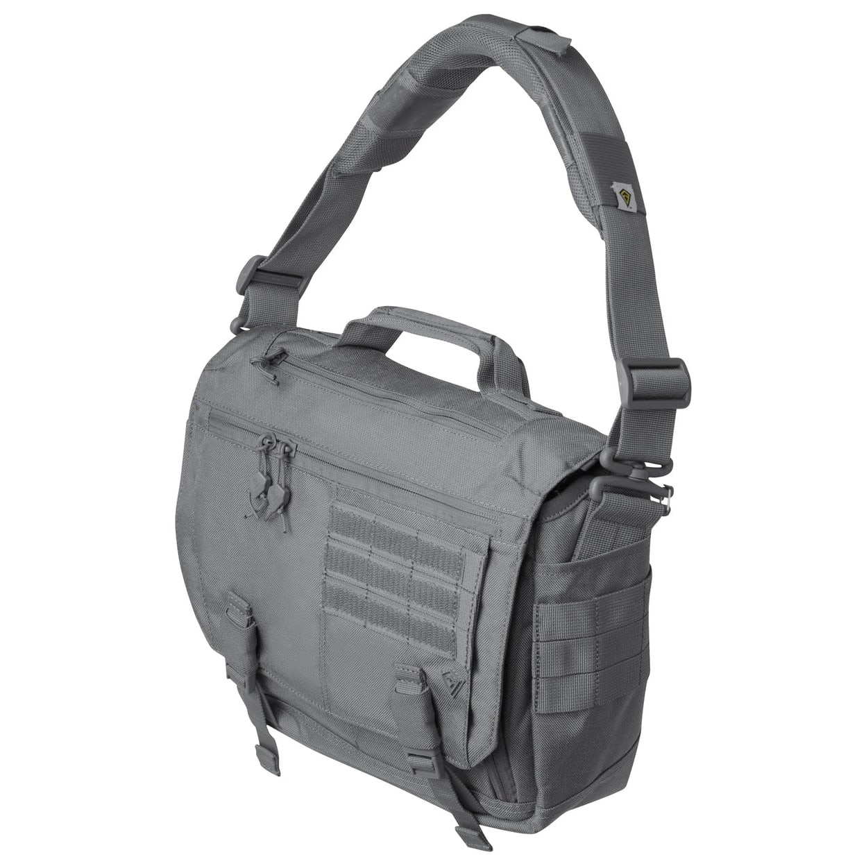 First Tactical Summit Side Satchel 8L Wolf Grey w/ Hidden CCW Pocket & Padded Tablet Compartment 180012-036-1SZ