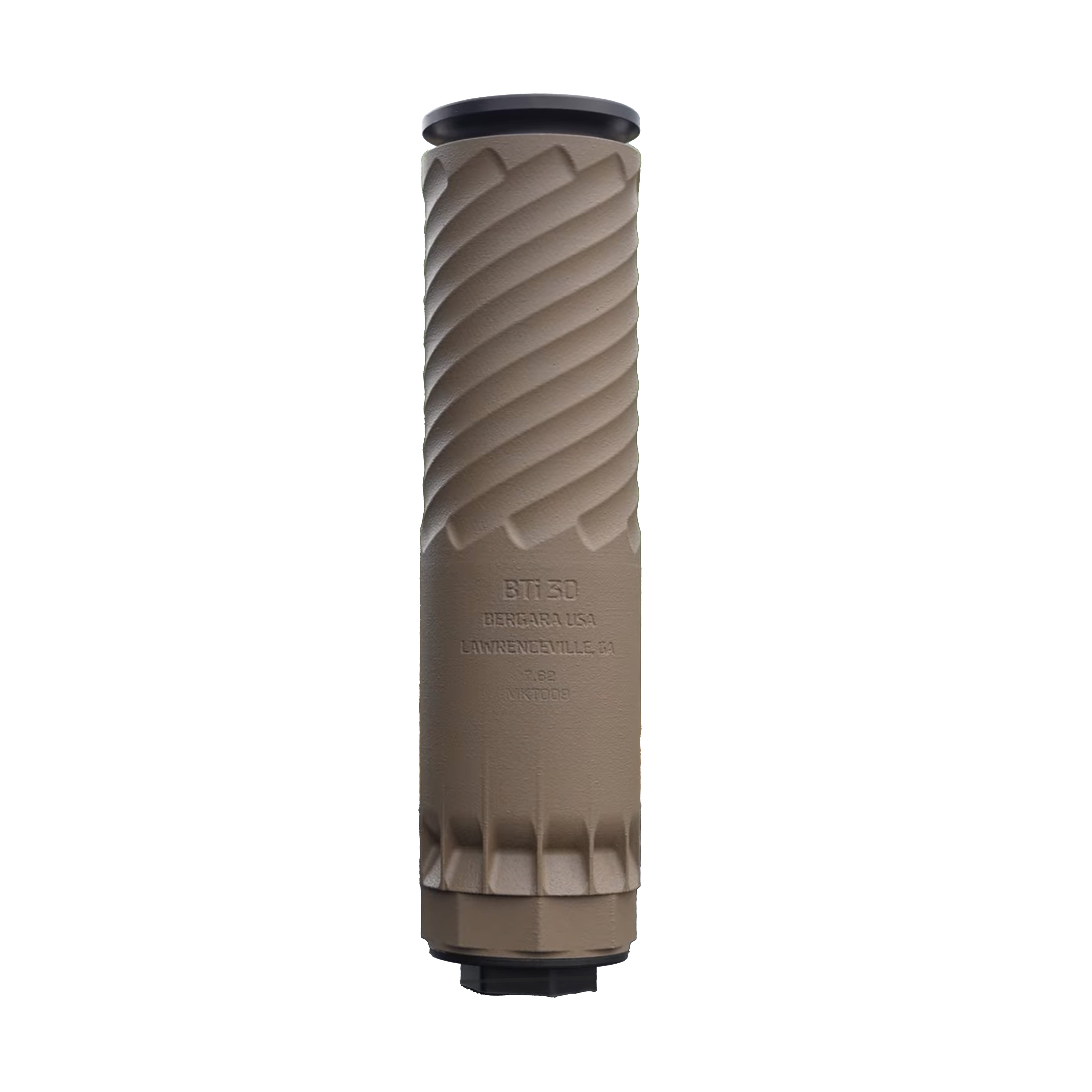 Bergara .30 Cal Flat Dark Earth Cerokote Suppressor w/Closed Endcap Installed, Vented Endcap Included, &amp; 5/8-24 HUB BTi-30FDE