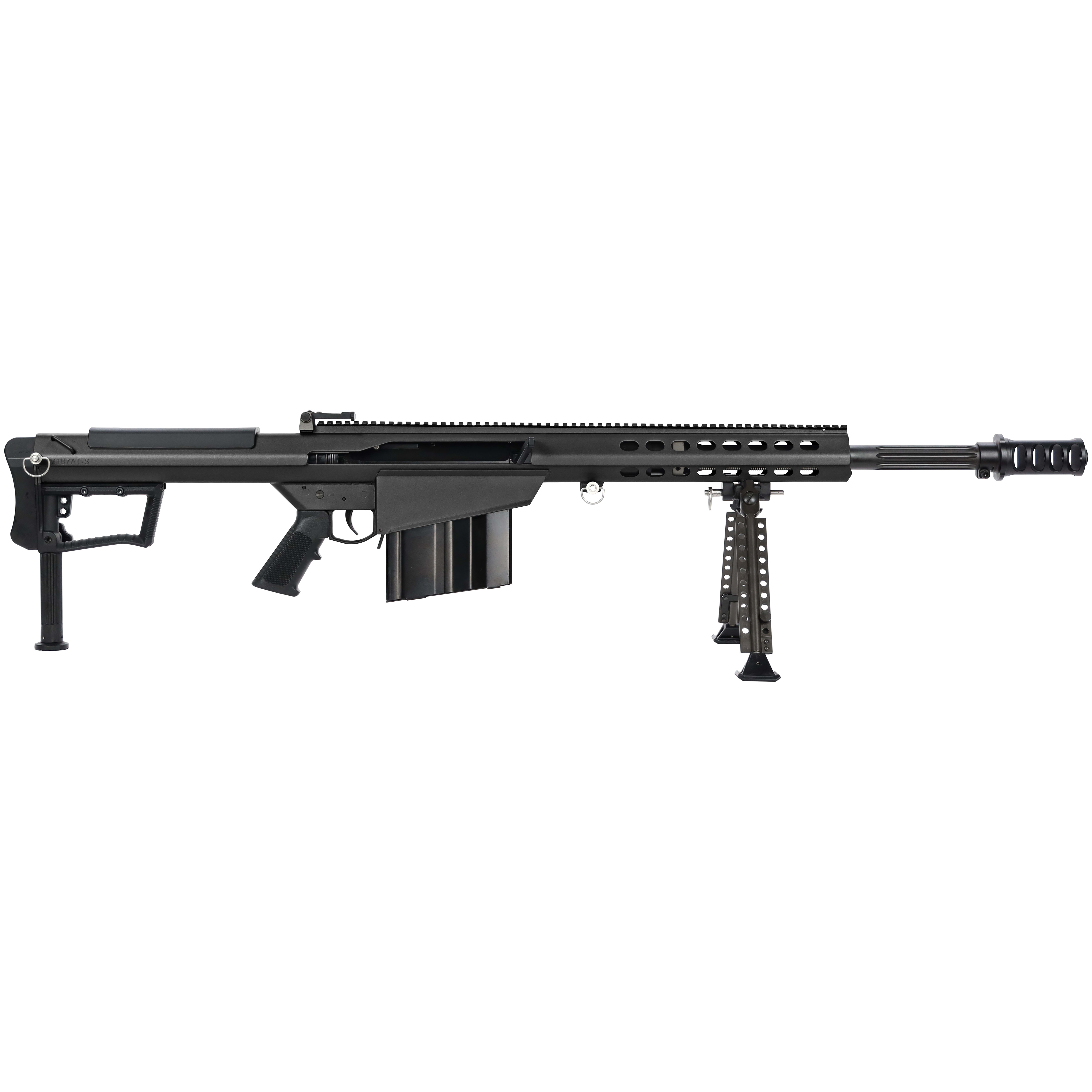 Barrett M107A1 50 BMG Black 20.6" Fluted Bbl 1:15" Rifle w/ 10 Rnd Mag, Bipod, Monopod, and Pelican Hard Carrying Case 19351