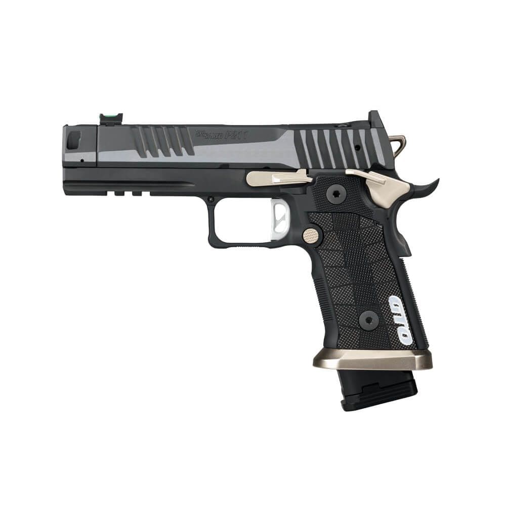 Sig Sauer P211 GTO Equinox 9mm 4.4" Bbl MACH3D Comp SAO Fiber Optic Sight Alloy Grip Magwell Pistol w/(1) 23rd and (2) 21rd Steel Mags 211F-9-GTO-EQ