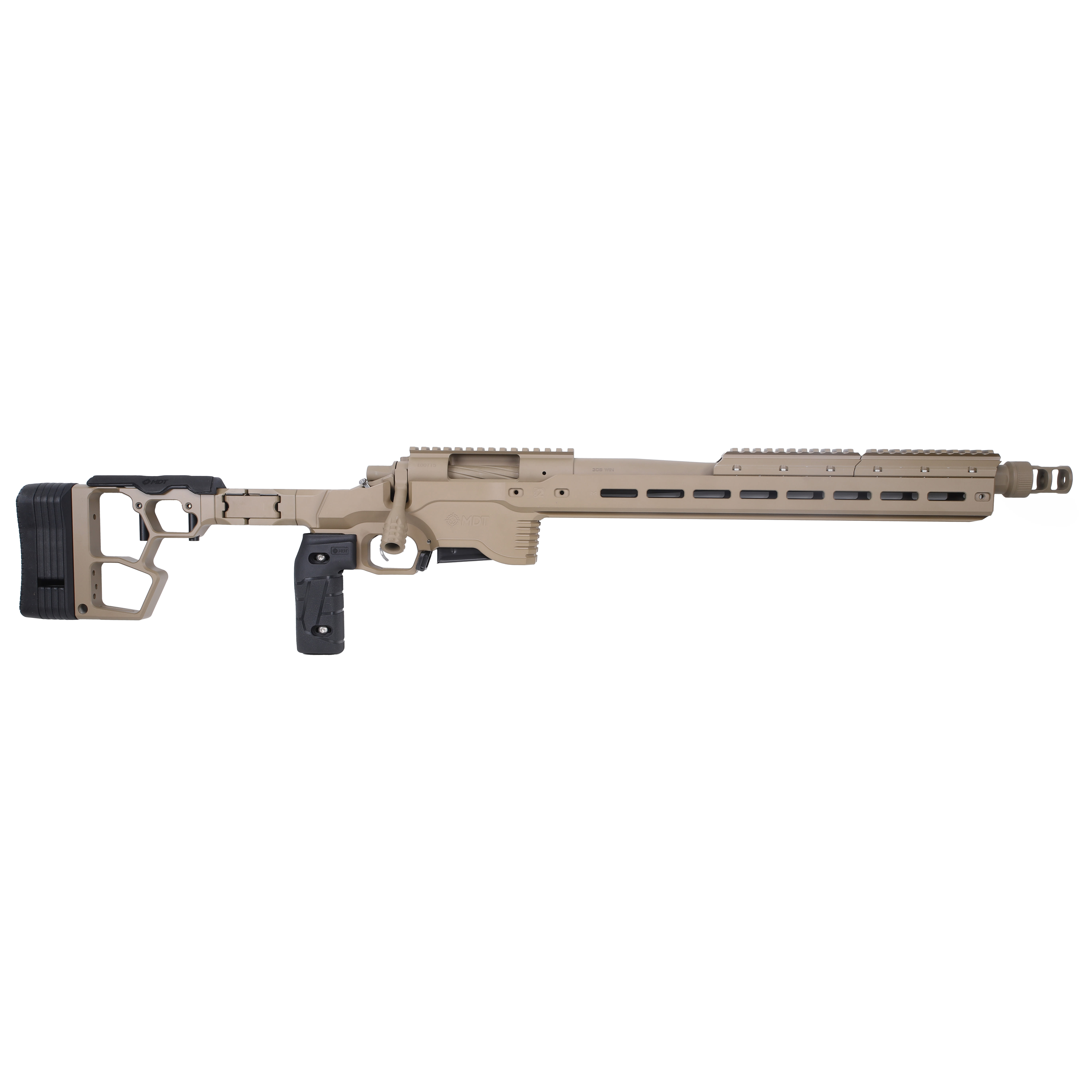Surgeon 591 .308 WIN 16" SS Bbl SA PSR Brake Adj Trigger MDT/NV Compatible Action 20 MOA 1913 MIL-STD Rail FDE Concealable Sniper Rifle NGSSCSR-FDE