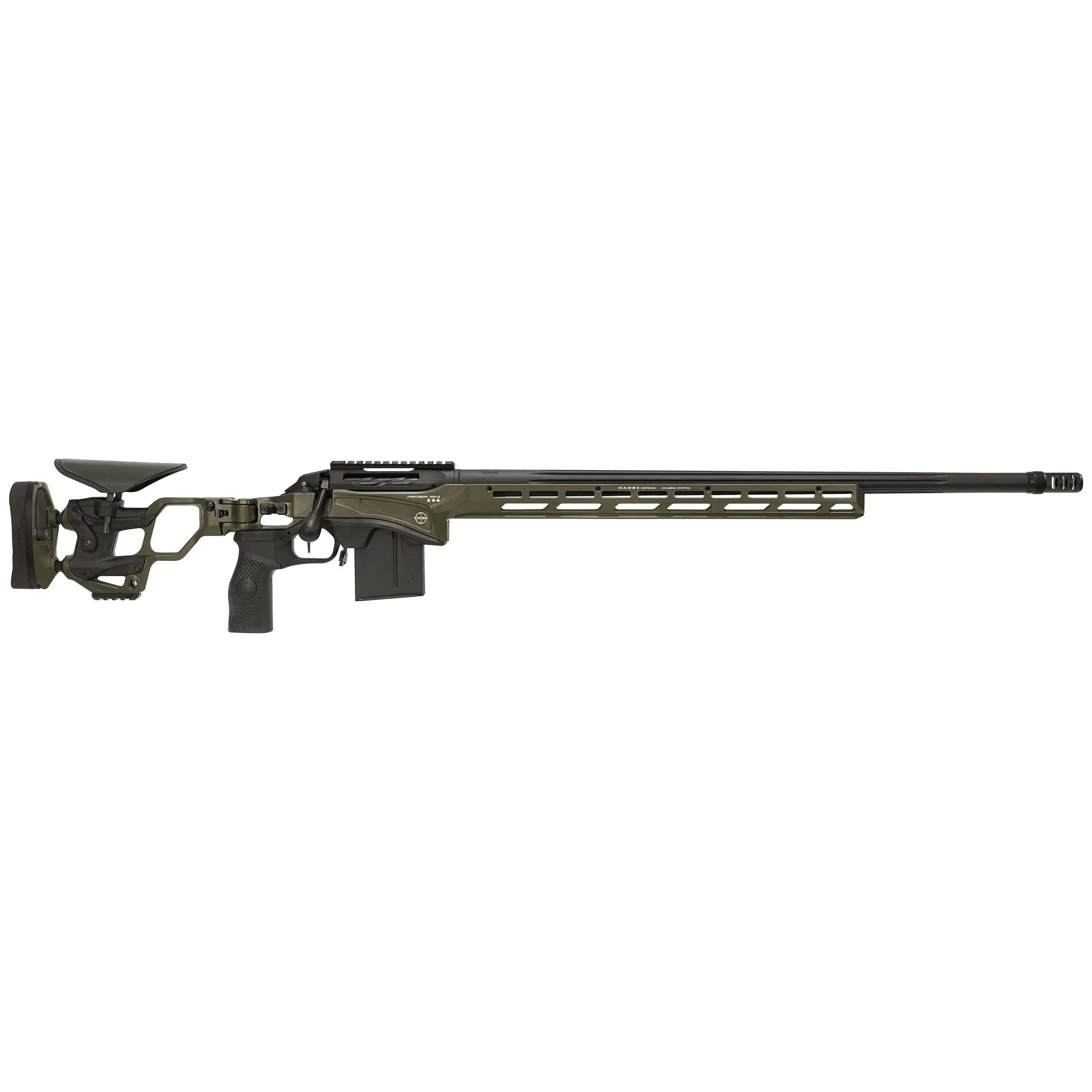 Cadex Defense CDX-SS SEVEN S.T.A.R.S. PRO 6mm Creedmoor 26" 1:7.5" Bbl Hybrid OD Green/Black Rifle w/Hunting-Style MB CDXSS-PRO-6CM-26-CS20-D2A1N-HOD