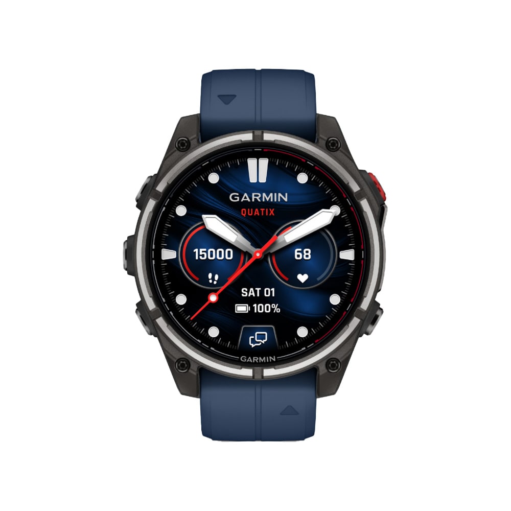 Garmin Quatix 8 Pro 47mm LTE AMOLED Sapphire Captain Blue Silicone Band Nautical Smartwatch 010-03198-50