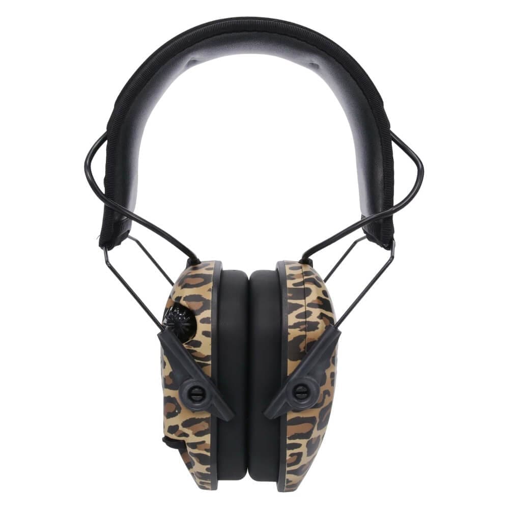 Walker's Razor Slim Electronic Muff Leopard Print Electronic Ear Ear Muffs GWP-RSEM-LEO