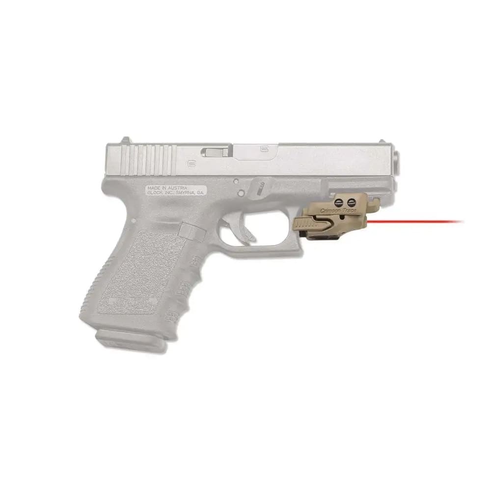Crimson Trace Rail Master CMR-201 Tan 5mW Red Laser for Picatinny &amp; Glock Rails, Ambidextrous Controls Adjustable Windage/Elevation 01-3000228
