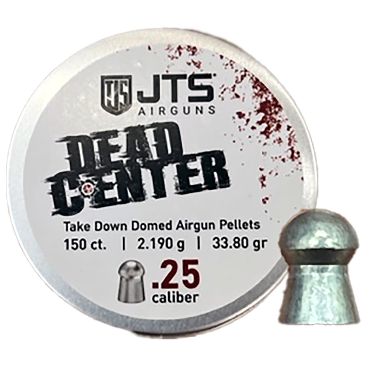 JTS Dead Center Precision .25 Cal 2.190g (33.80gr) Domed Pellets (150 ct) Bulk Package JAC116