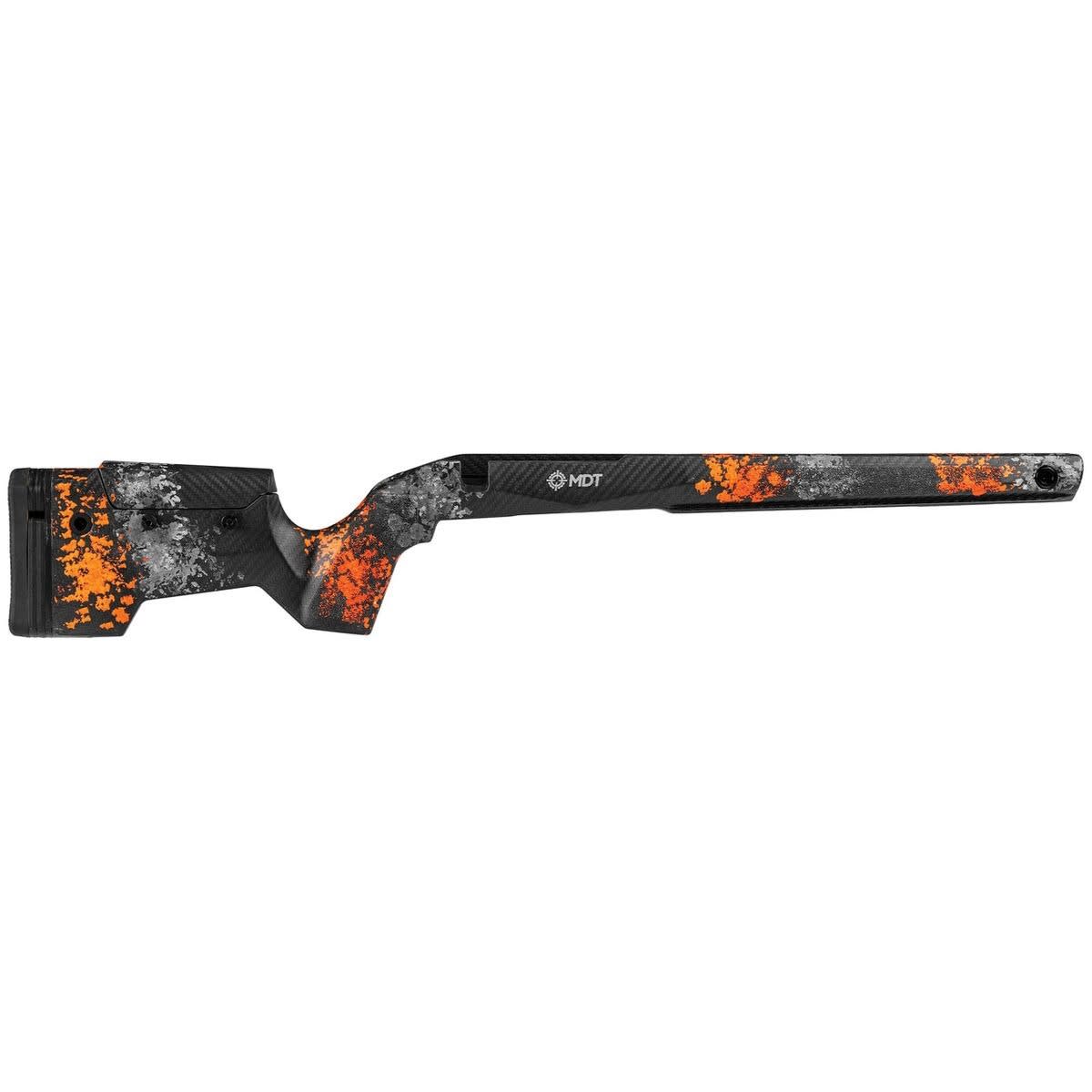 MDT CRBN Remington 700 SA RH Fixed Hunter Orange &amp; Grey w/ARCA Rail &amp; No Bottom Metal 109559-HOG