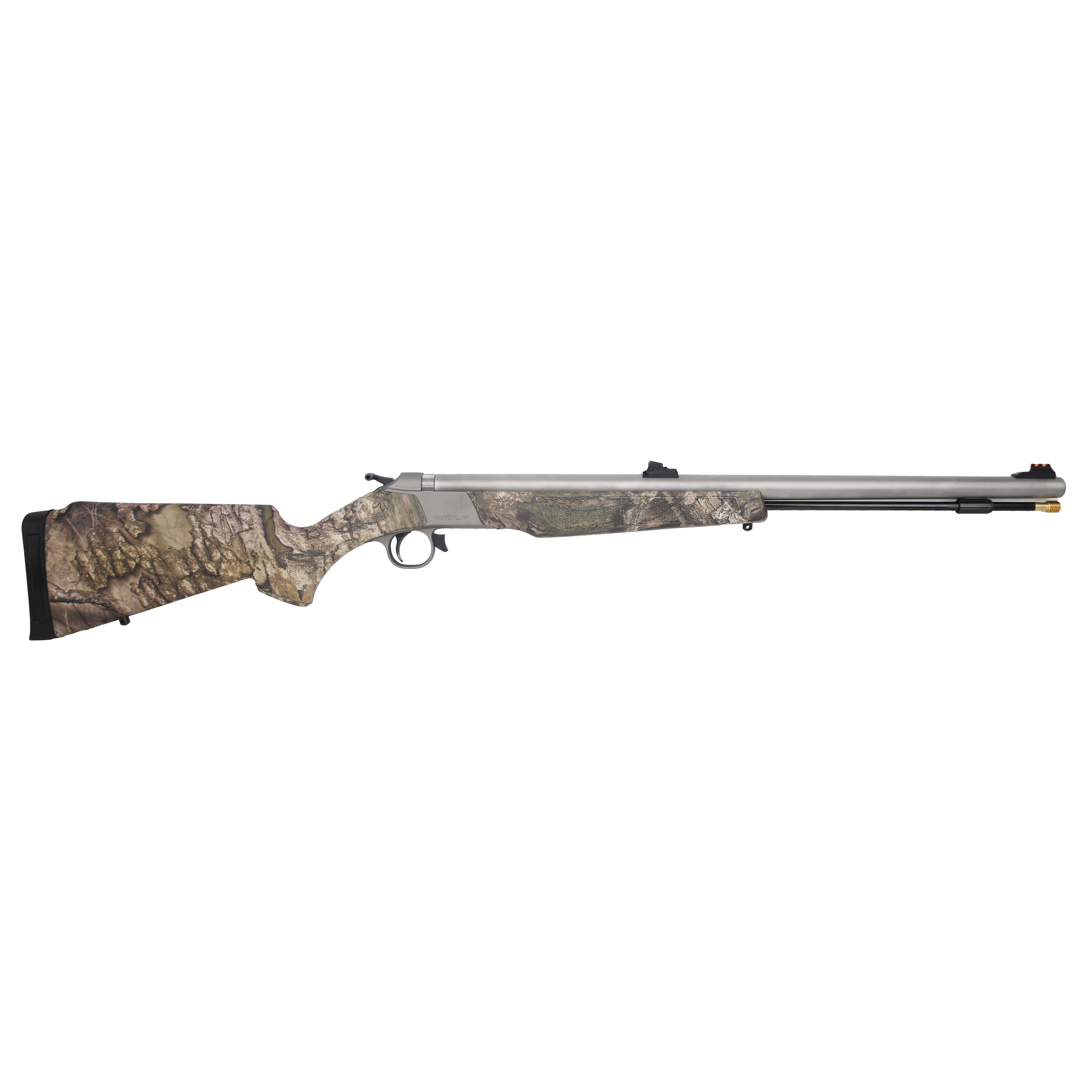 CVA Wolf .50 Cal 24" 1:28" Bbl Stainless Steel/RealTree APX WFOS Muzzleloader PR2120S