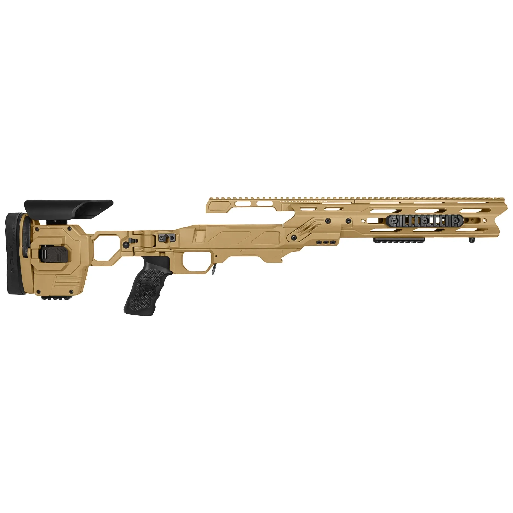 Cadex Dual Strike 1.600" model Chassis for Stiller Compatible .375CT Cal./.408CT Cal. Cadex Mag STKDL-STC-RH-XL6-S-40G-TAN