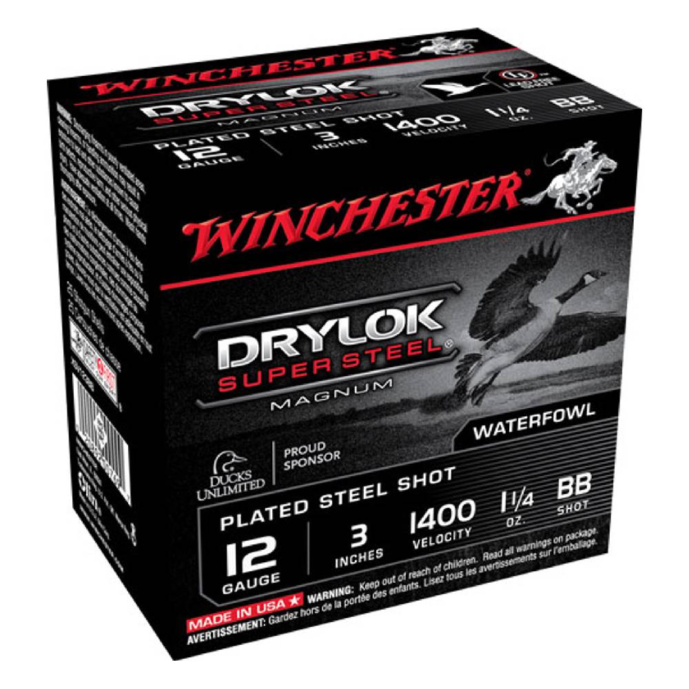 Winchester 12ga 3" BB Drylok Super Steel Magnum 1-1/4oz Shells Box of 25 XSV123BB