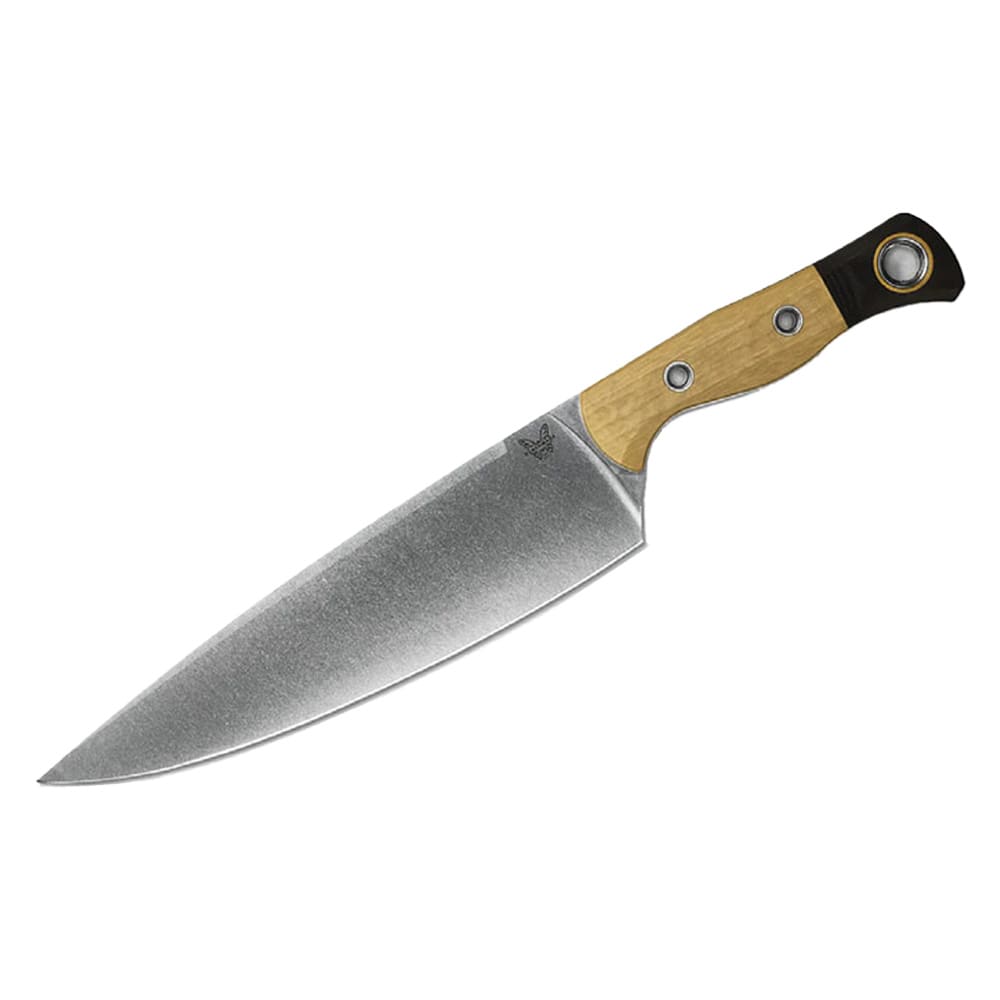 Benchmade 8" Chef Knife Fixed Blade Drop-Point Maple Valley Richlite Black G10 Cutlery Knife 4025-02