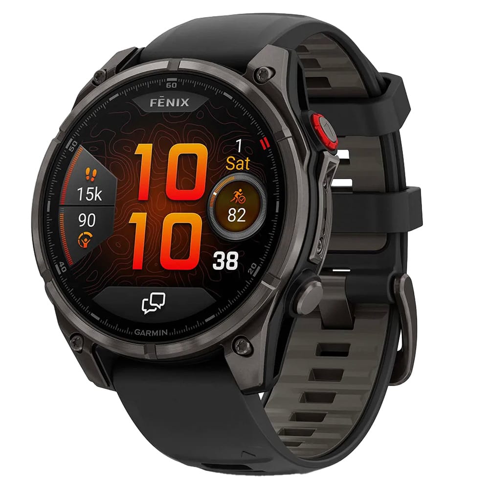 Garmin fenix 8 Pro 47 mm AMOLED Sapphire Carbon Gray DLC Titanium w/Black/Pebble Gray Silicone Band GPS Smartwatch 010-03198-00