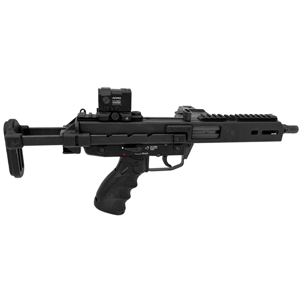 B&amp;T KH9-S 9x19mm 6" 1:10 Bbl Side Magazine Fed Tele Stock Black SBR w/(1) 25rd Mag, Flip-Up Sights, &amp; Sling Bag PDW BT-440310-S-US-SBR