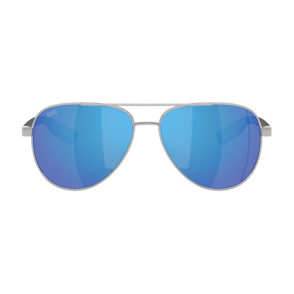 Costa Del Mar Peli Brushed Silver Frame Blue Mirror 580G Lens  06S4002-40022957