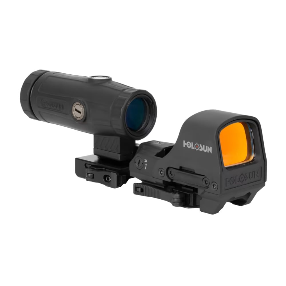 Holosun HS510C-GR &amp; HM3X Open Rifle Reflex Sight QD Mount Titanium Hood Combo Kit w/Hard Case HE510C-GR-HM3X