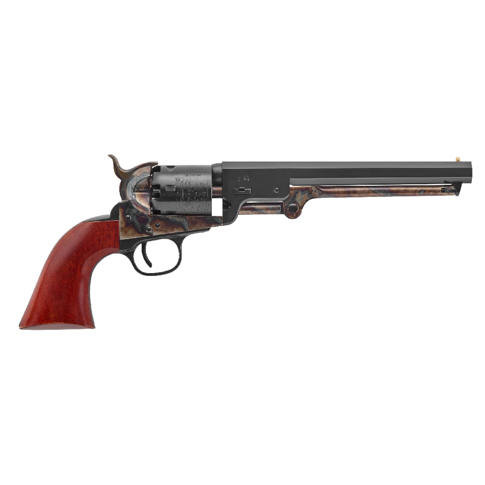 Uberti 1851 Navy London Steel .36 Cal 7.5" Bbl 6rd C/H Frame Brass B/S & T/G Black Powder Revolver 340050