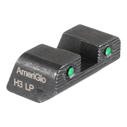 Ameriglo Green Tritium 2-Dot w/Black Outlines .3"H, Sq Notch Serrated Rear Sight for Springfield Hellcat OSP SA-875R
