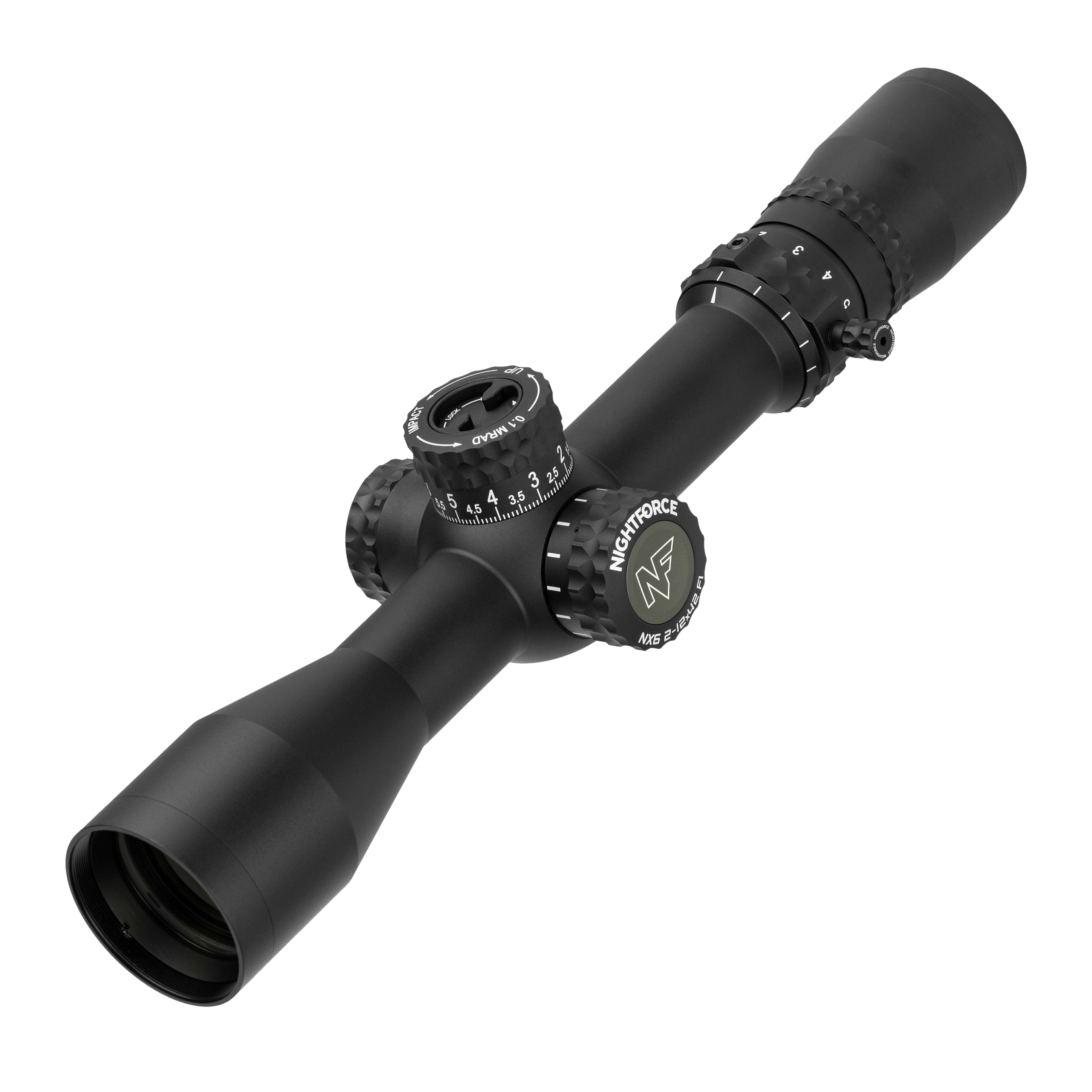 Nightforce NX6 2-12x42mm F1 FieldSet .1 MRAD DigIllum FC-MRx (MRAD) First Focal Plane Reticle Riflescope C730