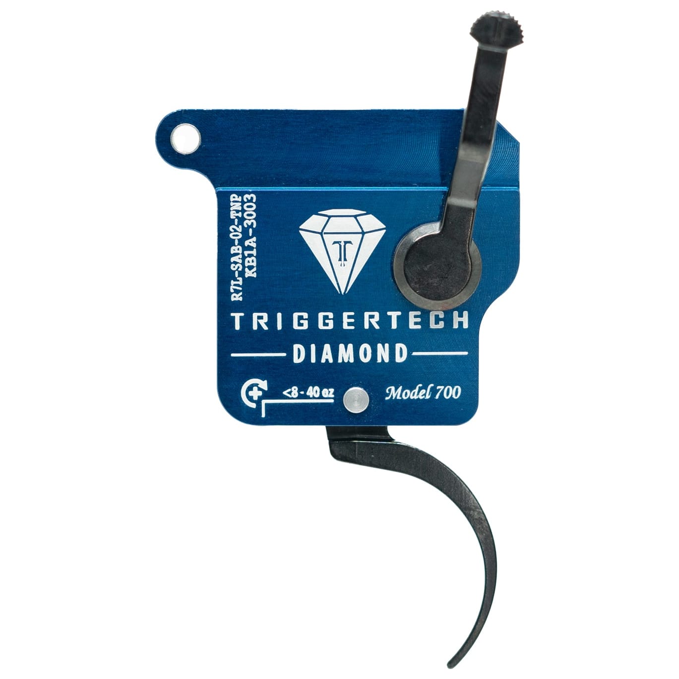 TriggerTech : Rem 700 Rough Diamond Triggers Rem700 Rough Diamond - Left Hand, Black Curve Lever, No Bolt Release Black R7L-SAB-02-TNP