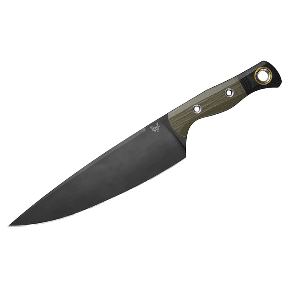 Benchmade 8" Chef Knife Fixed Blade Drop-Point Olive Drab Green Black G10 Cutlery Knife 4025BK-01