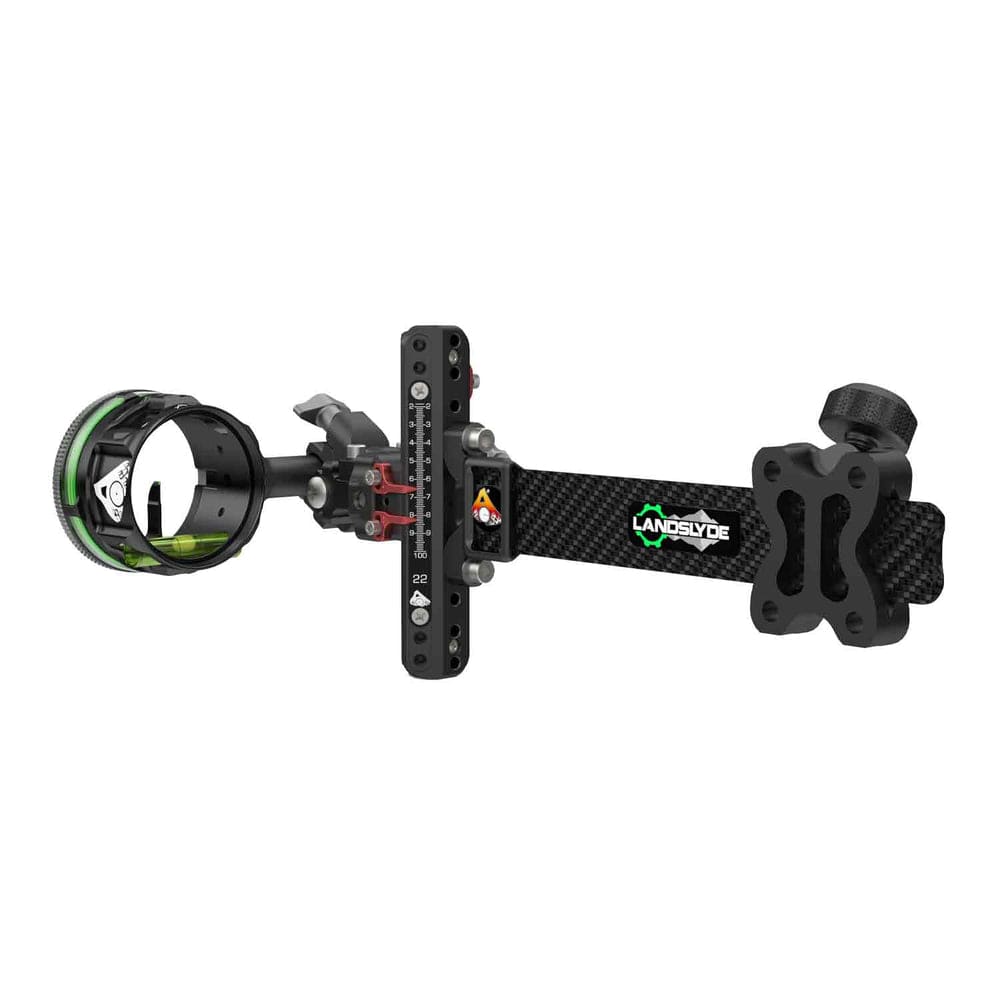 AXCEL Archery LANDSLYDE Slider Non-Dampened w/AVX-41 Scope Single-Pin .019 Green Fiber Black Bow Sight ALND-N119-4GB